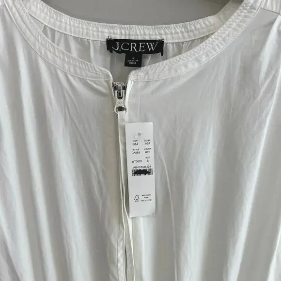 NWT J.Crew Drop Waist Midi Dress In Cotton Poplin White Size Small - Picture 6 of 9